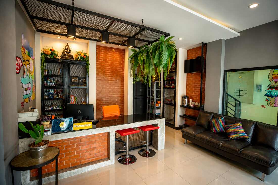 พื้นที่ต้อนรับและล็อบบี้ส่วนกลางของ Smart Hotel